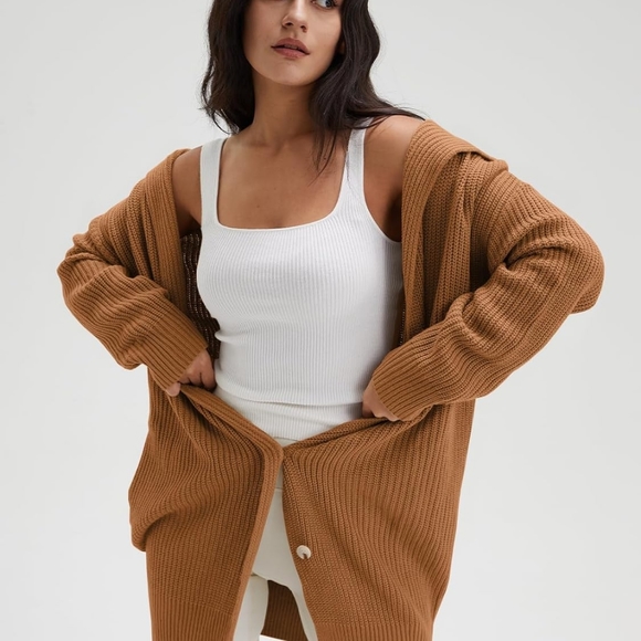 Deep Self Women's Long Sleeve Open Front Cardigan.  100% acrylic.  3 button fron - Picture 7 of 9